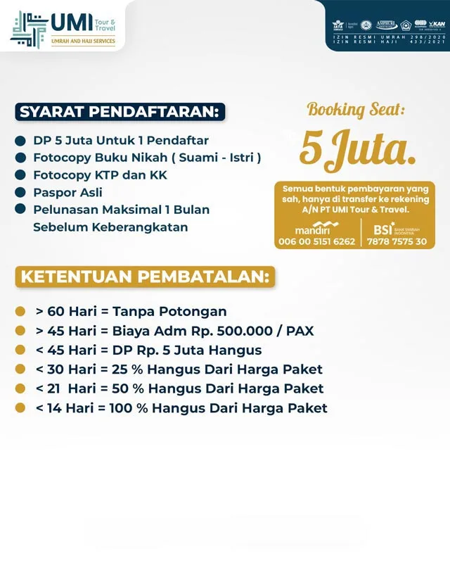 Syarat Pembayaran Umroh